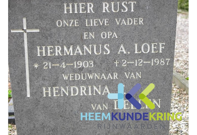 Grafstenen kerkhof Herwen Coll. HKR (95) H.A.Loef